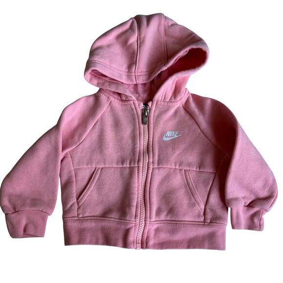 Nike Light Pink Hooded Sweatshirt - Baby Girl 12M - Picture 1 of 3
